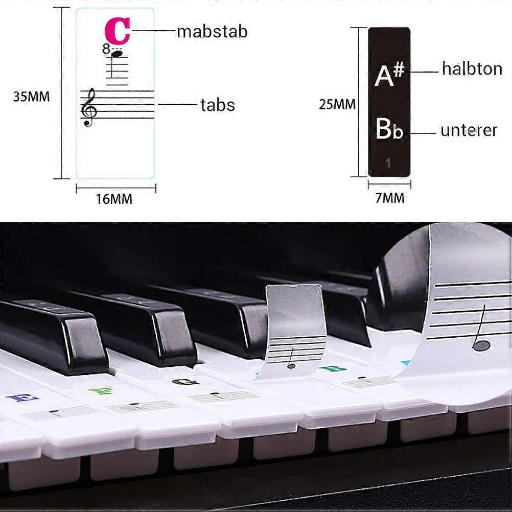 Piano Keyboard Sticker for 37/49/54/61/88 Keys Easy to Use
