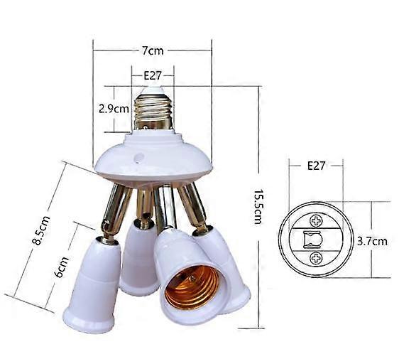 5 in 1 E27 Socket Splitter Adapter Socket Adapter Splitter Socket Adapter Converter Holder For E27 LED Bulbs