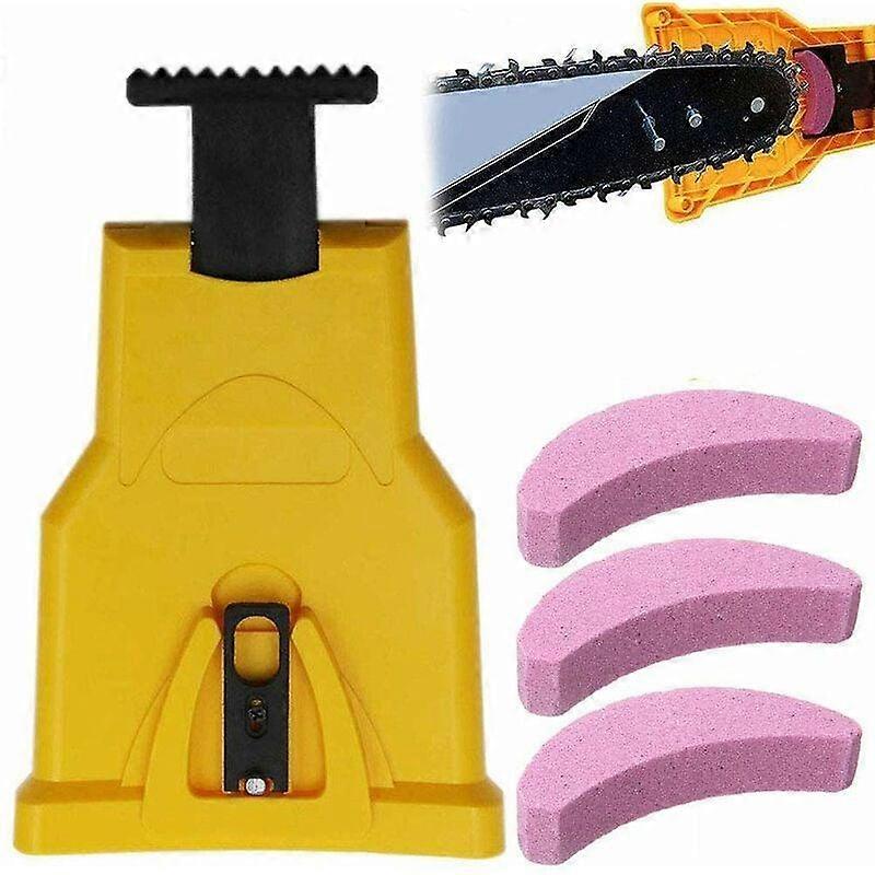 Chainsaw Sharpener, Chainsaw Sharpener Set with 3 Whetstones, Fast Woodworking Tools for Lumberjacks, Lawn Mowers, Chainsaws