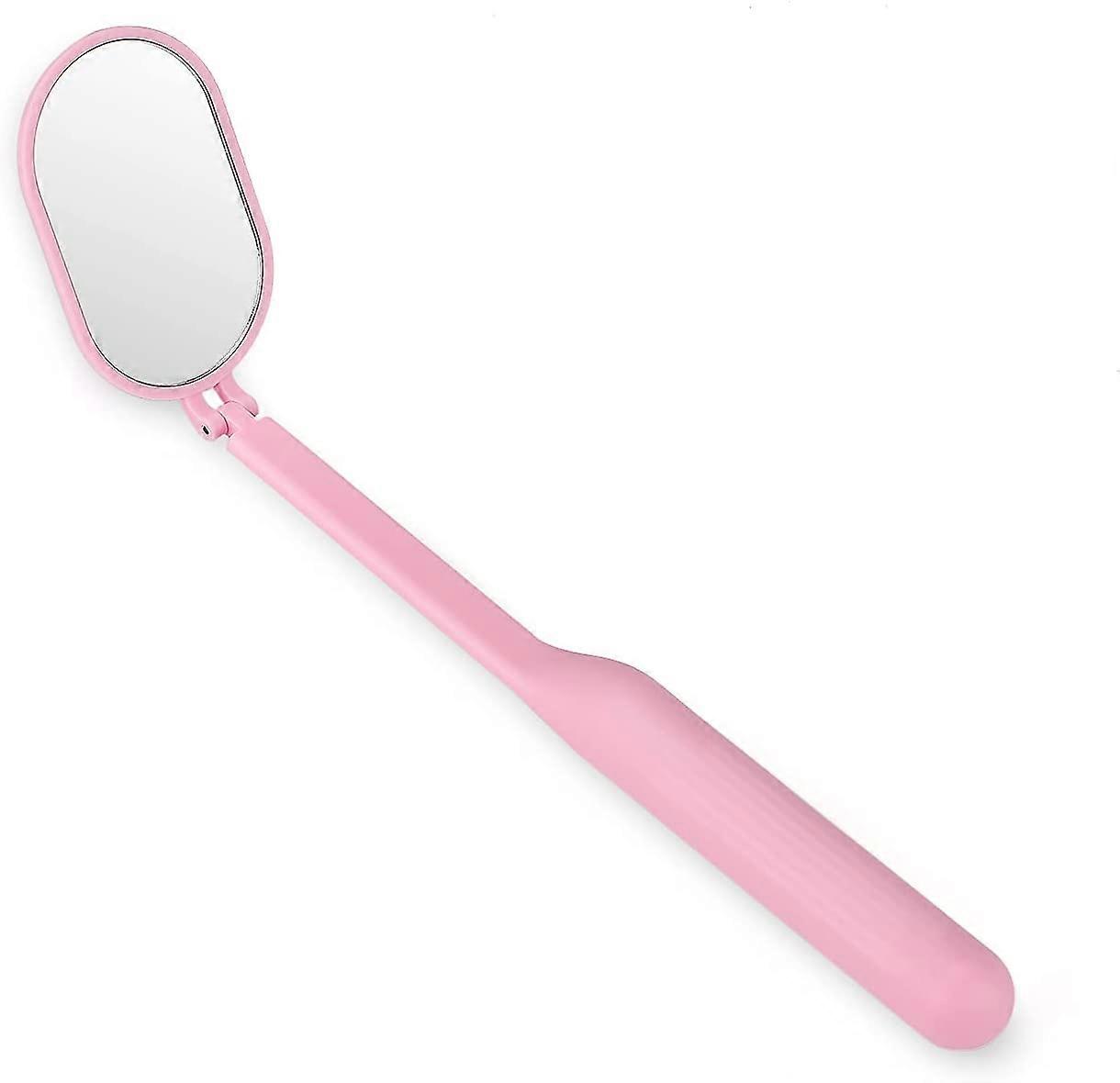 Eyelash Extensions Mirror Large Lash Mirror Adjustable Folding Inspection Mirror False Lash Extensions Supplies (Pink)