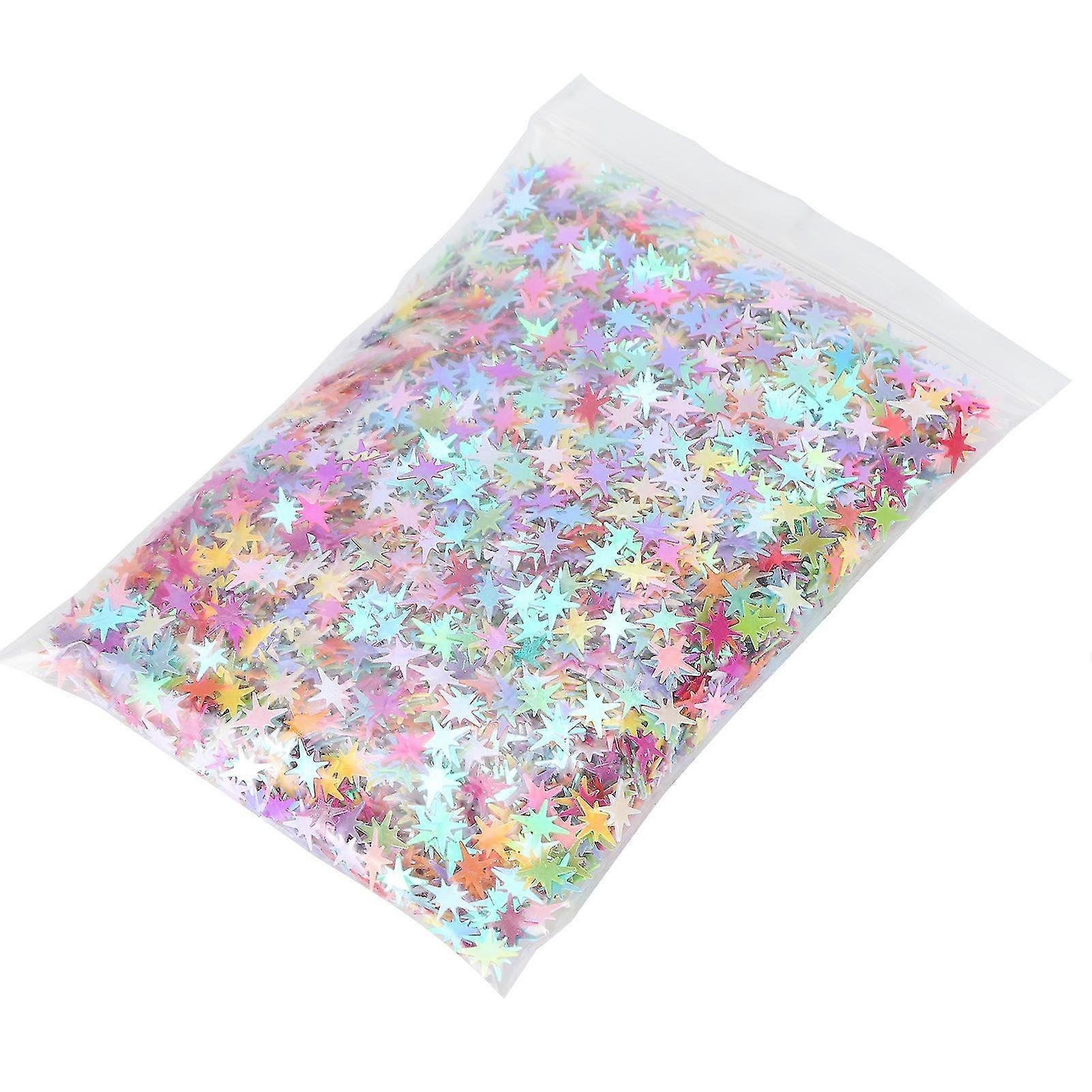 1 Pack Star Sequins 8?Pointed Glitter Decorative Crumbs PVC Material DIY Adornment FittingColorful