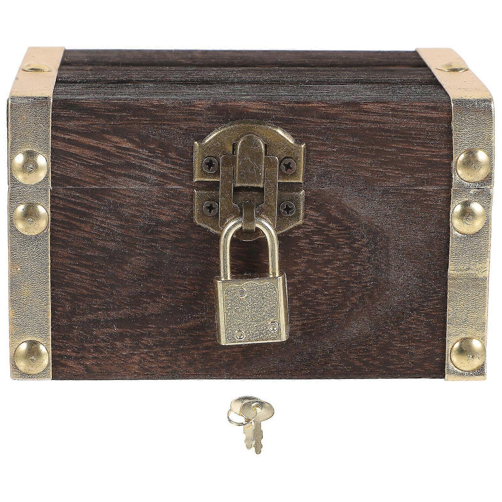 1 Set Multi-function Treasure Box With Key Vintage Treasure Chest Small Pirate Storage Box