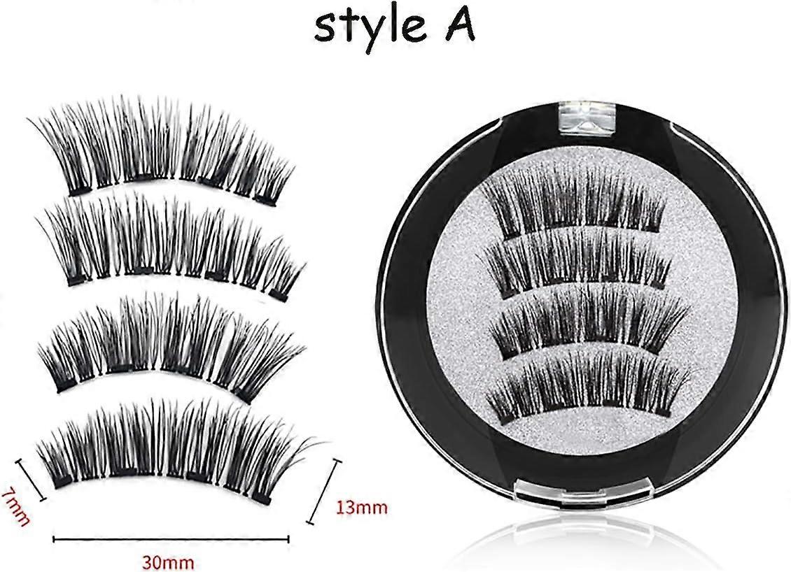 Magnetic Eyelashes, Reusable 3d Magnetic Lashes False Eyelashes Glue Free with Applicator, 3 Magnet Natural Look Eyelash Extensions