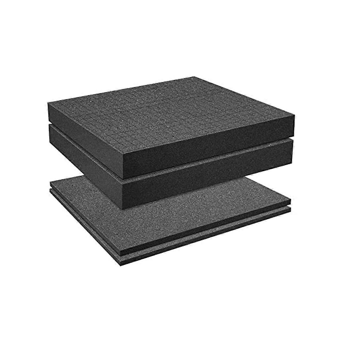 4 PCS Pick Apart Foam Insert - Pluck Pre Square Sheet Foam with Bottom Use for Board Game Box Cases