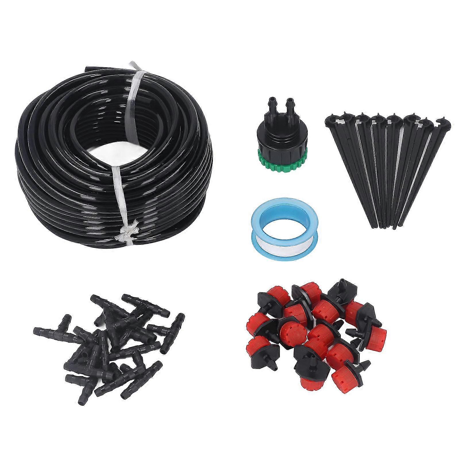 Automatic Drip Irrigation Kit for Indoor Greenhouse - 49.2ft Length, 47 Pipe Drip System for Potted Plants Gardens