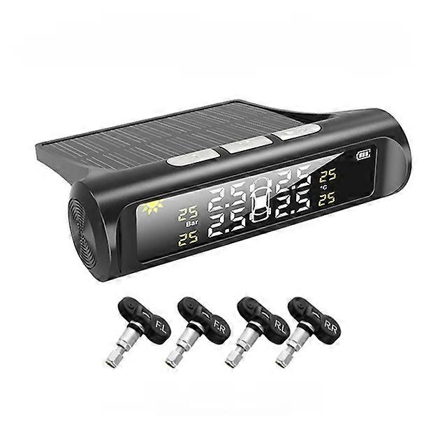 Car TPMS Tyre Pressure Monitoring System Solar Power Digital LCD Display Auto Security Alarm Systems Pressure External Sensor