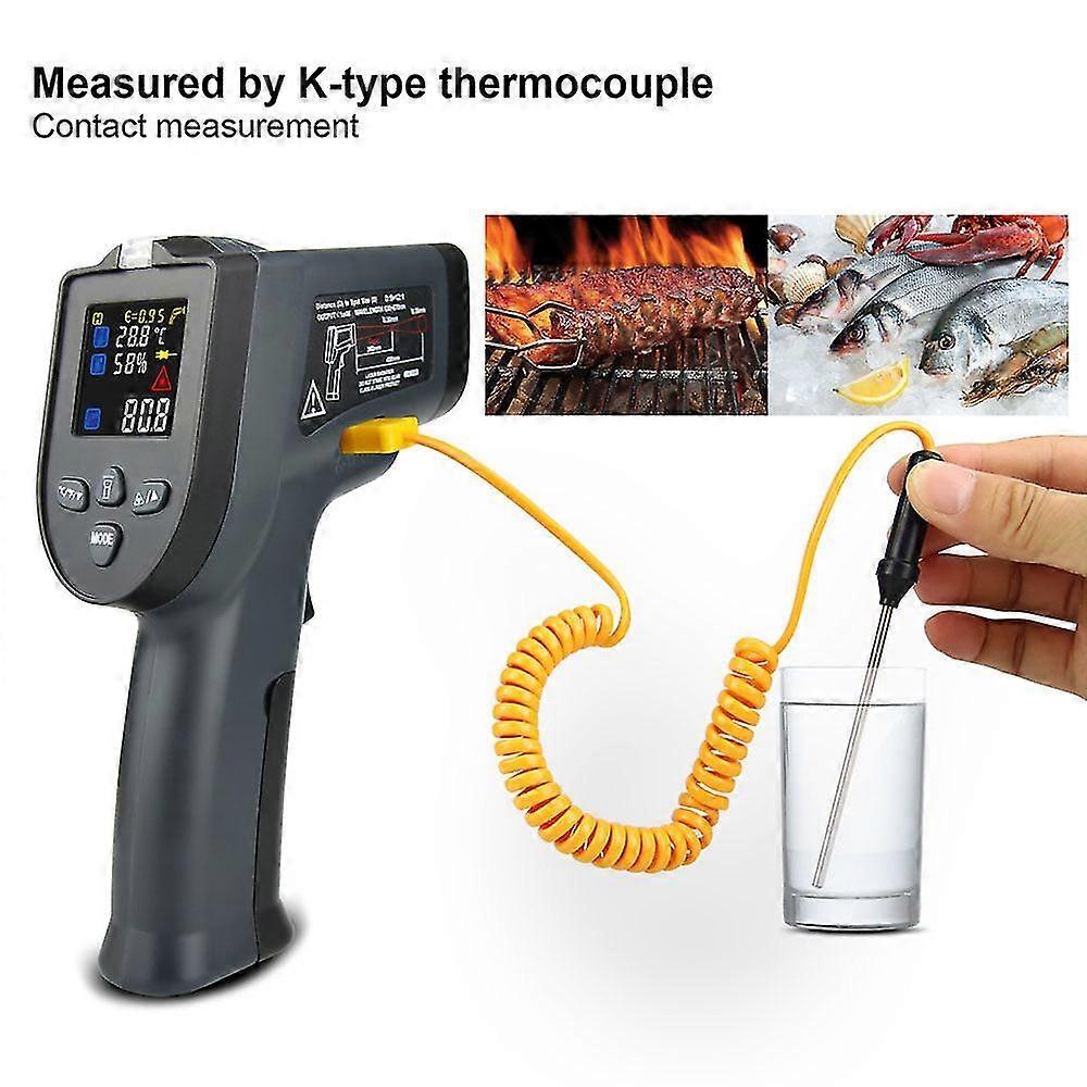 Digital Two Lines Infd Object Temperature Measurement Tool Handheld Sable Measuring Ce With Led