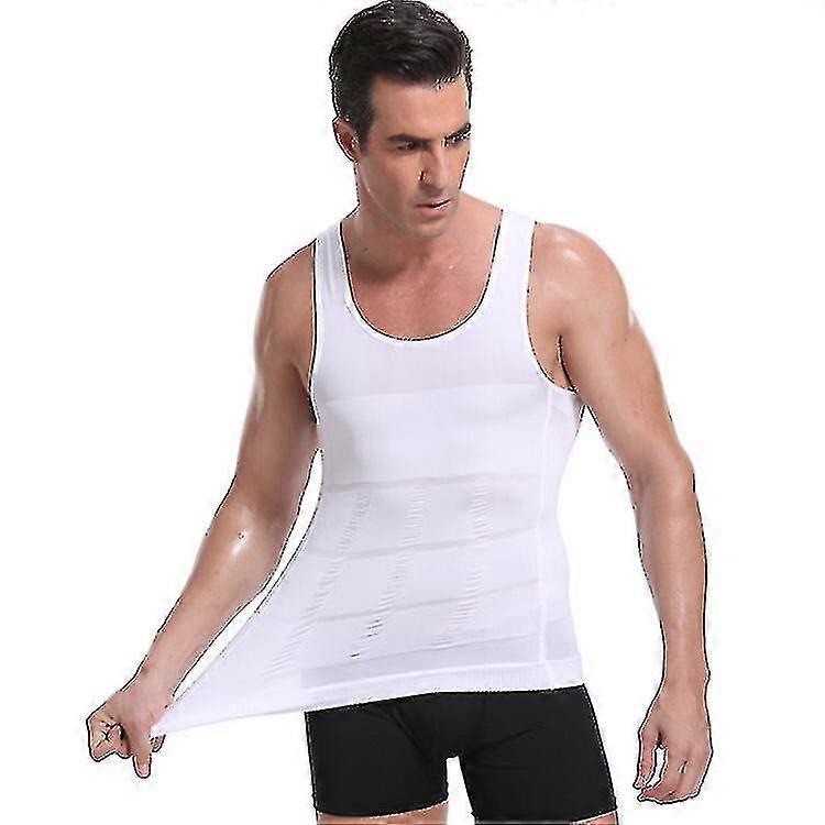Mens Slimming Body Shaper Vest Shirt Abs Abdomen Slim