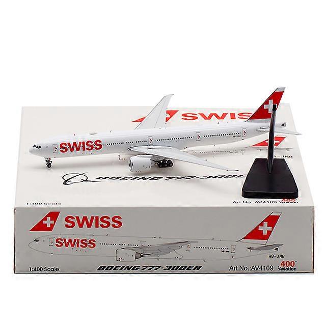 ダイキャスト 1/400スケール スイス航空 B777-300ER HB-JNB 合金 航空機モデルコレクション お土産 オーナメント デコレーション ディスプレイ玩具
