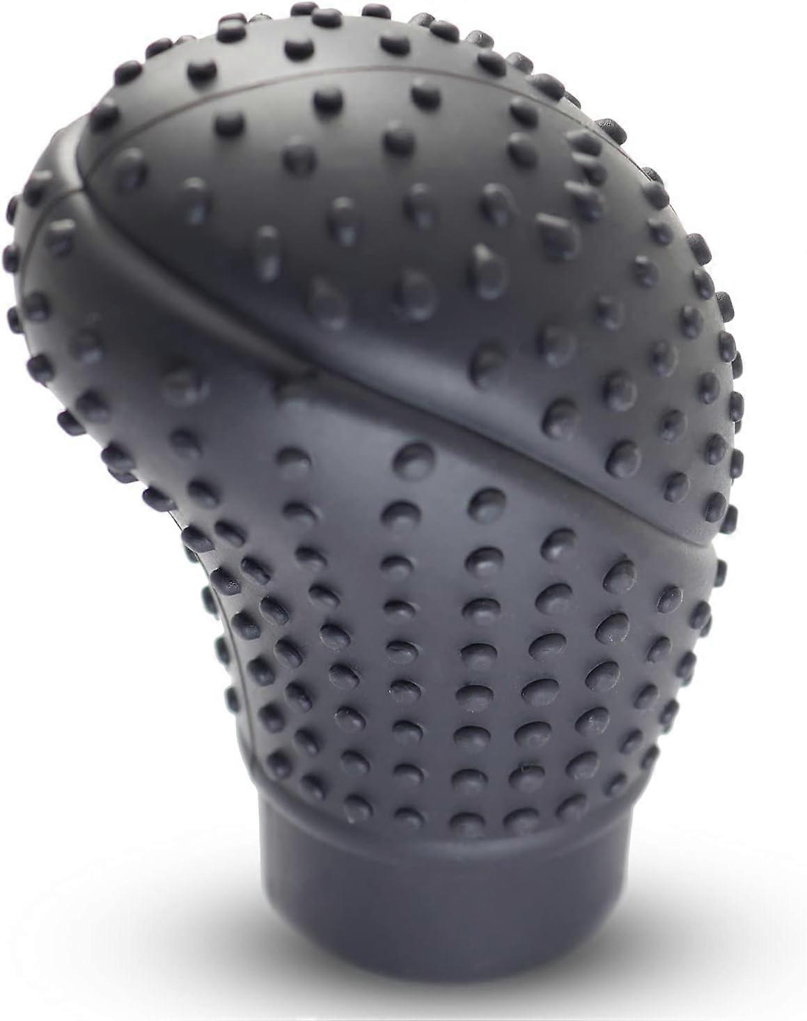 Universal Car Shift Knob Cover Concave Convex Design Soft Silicone Anti-Slip Car Shift Knob Auto Gear Boots (Black)