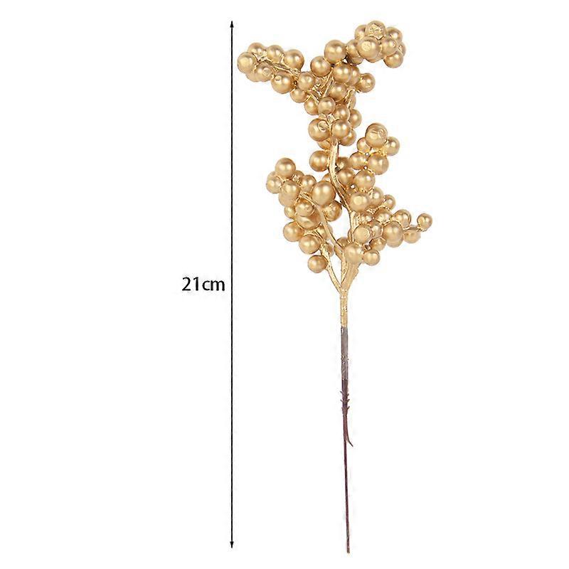 Artificial Red Berry Stems Branches Christmas Tree Holly Berries Xmas DIY Wreath Decorations Noel Table Ornaments Kids Gifts