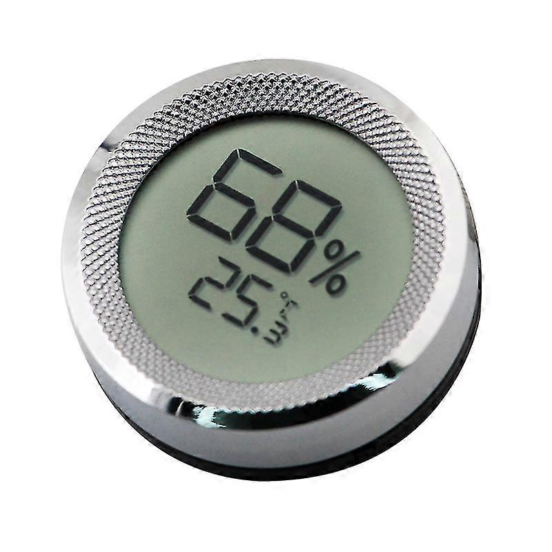 Cigar Humidor Hygrometer Mini Digital Lcd Display Sensor1 Piecesilver
