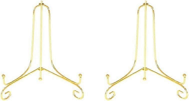 2 pcs 4" Iron Display Stand,Gold Iron Easel Plate