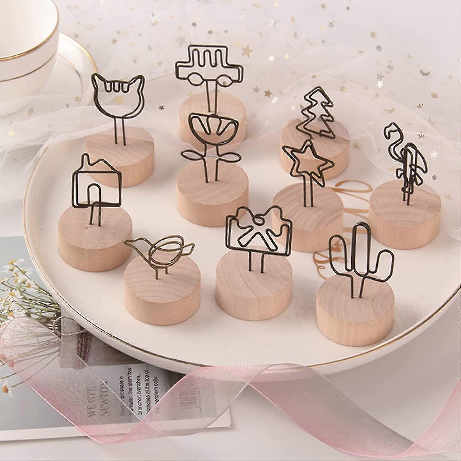 10 Pack Message Note Folder Photo Holder Desk Decor Postcard Holder for Home Decor