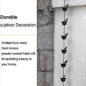 Catena Da Pioggia Per Grondaia In Metallo - Decorativa Con Uccelli - 2,4 M Per Esterni E Giardino - Foto 8