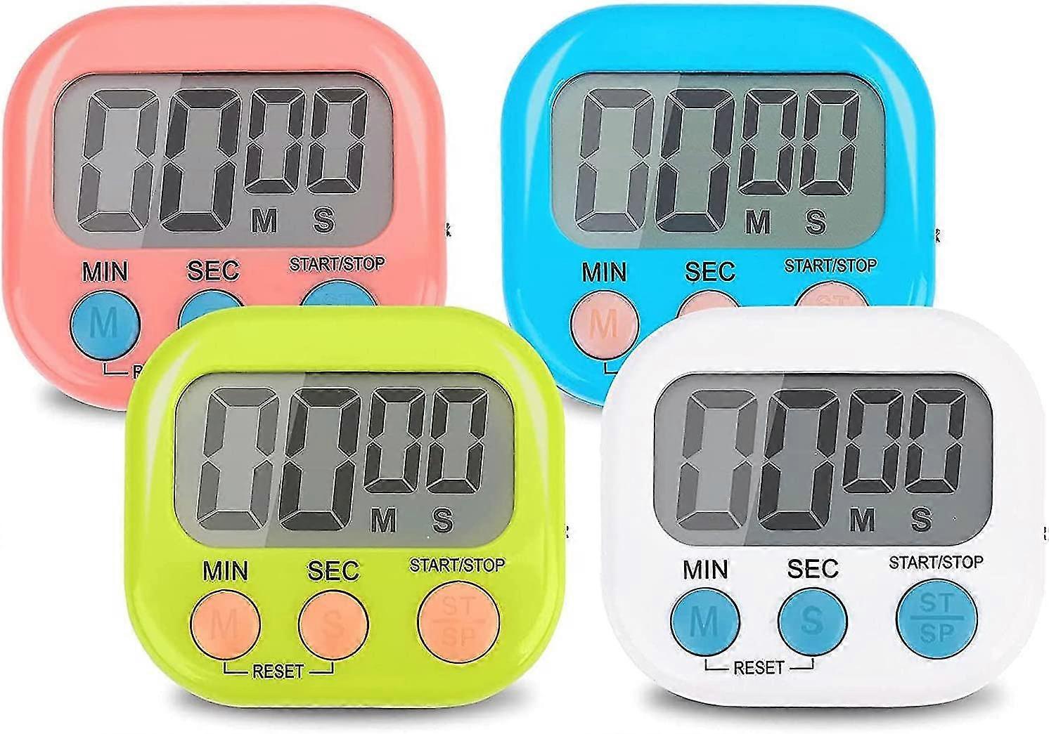 4pcs Colorful Kitchen Timer,digital Timer With Loud Alarm For Child, Professional Kitchen Timer