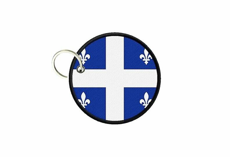 Keychain flag canada quebec printed round round round