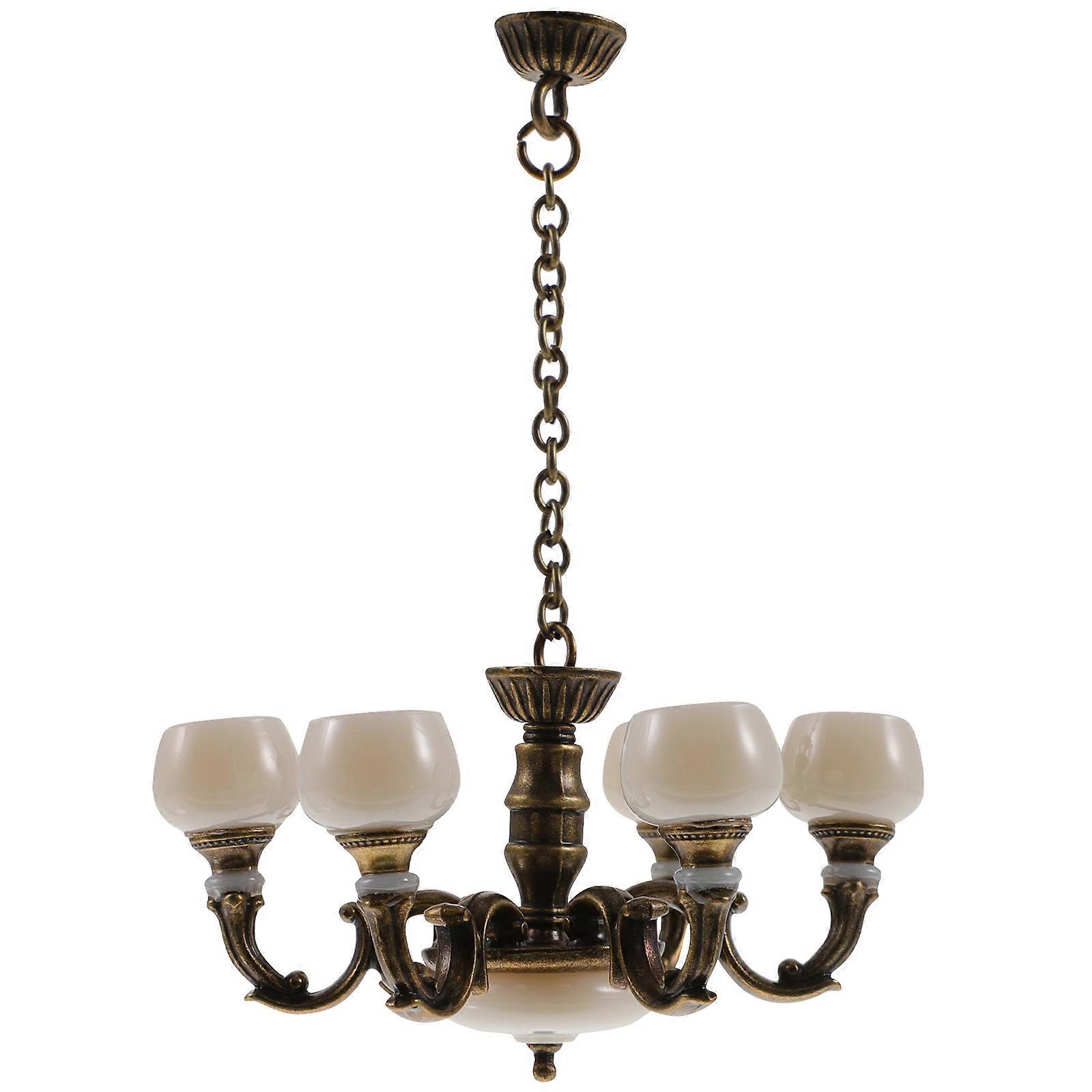 Miniature Ceiling Lamp 1/12 Scale Miniature Lamp Mini House Chandelier Prop