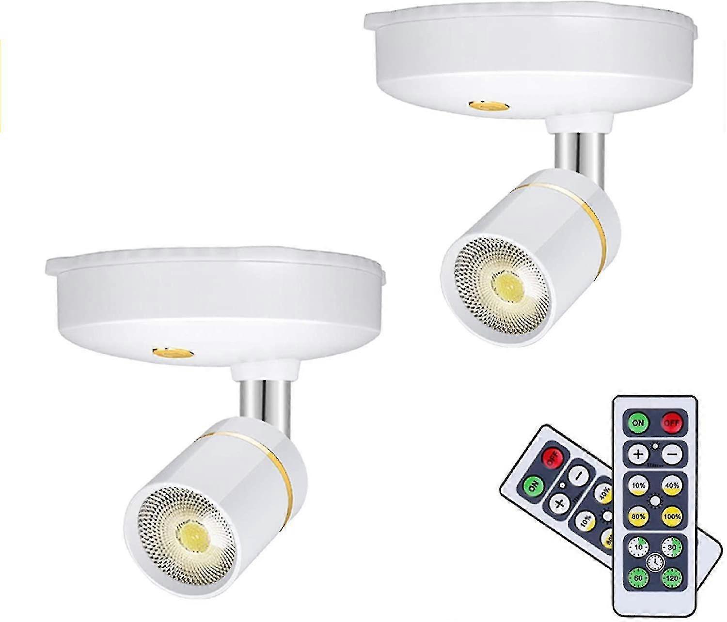 Wireless Spot Lights Battery Operated Picture Lights Mini Accent Lights Indoor Dimmable Led Spotlight With Remote Stick On Anywhere Rotatable Wall War