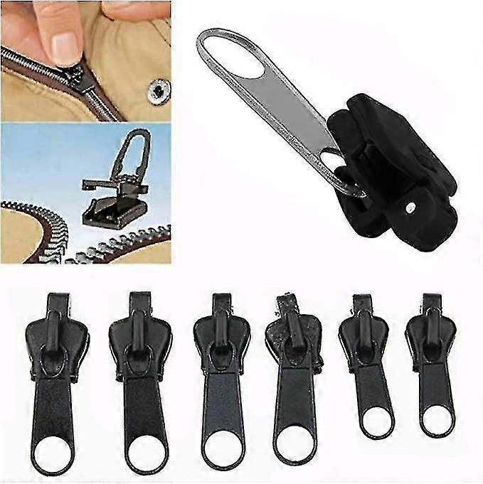 6-pack Fixe Zipper Pullers - Réparation de curseur de fermeture à glissière, Ensemble de fermeture à glissière instantanée - Sac de secours détachable de remplacement