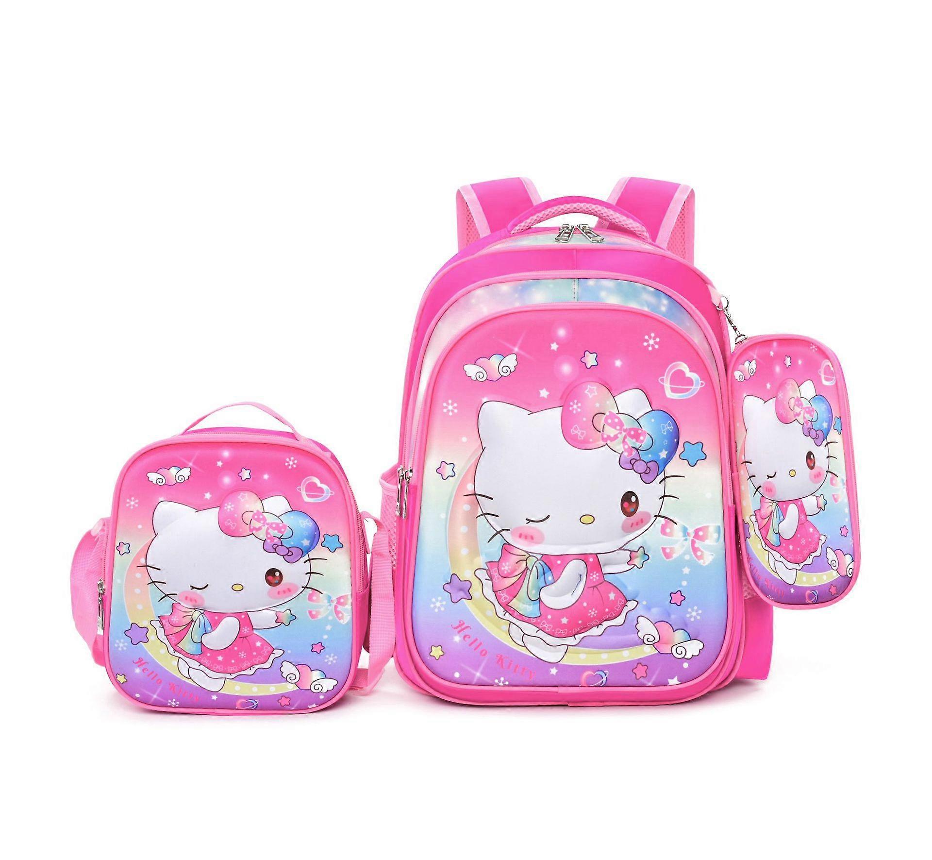 Animation Game School Bag Three-piece Set Student Large Capacity Meal Bag Pen Box