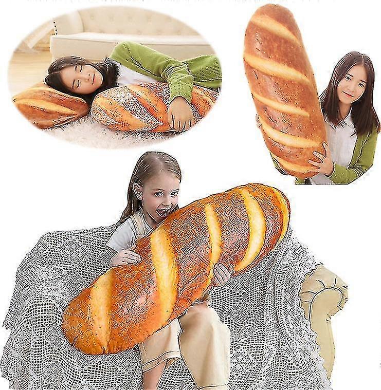 3d Simulation Bread Pillow Soft Lumbar Baguette Back Cushion  Food Plush Stuffed Toy