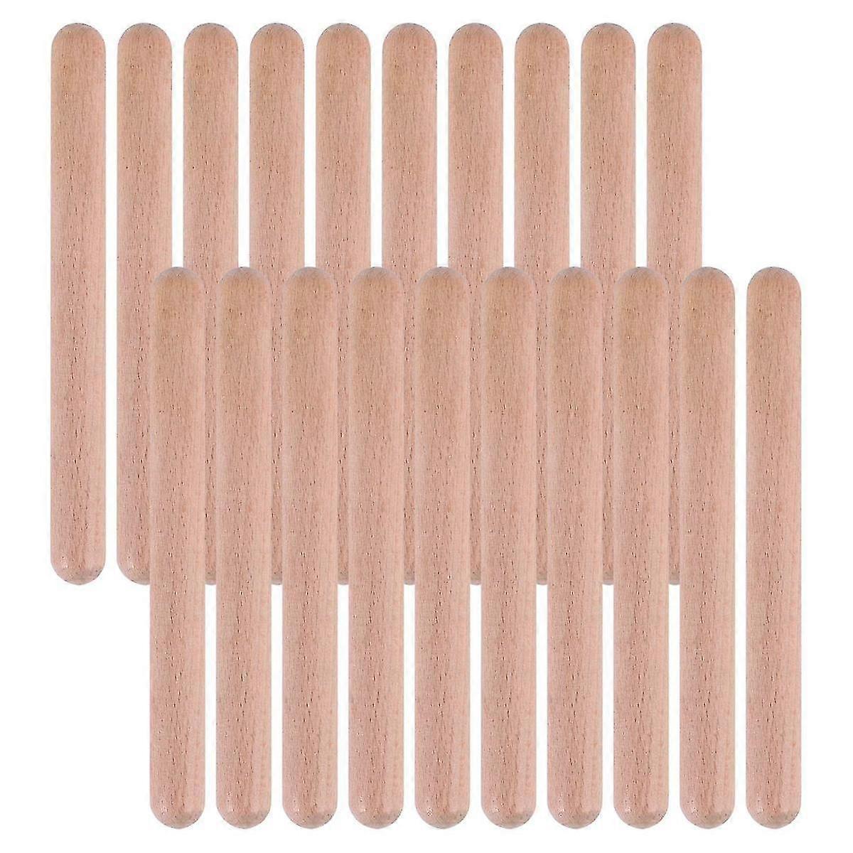 20pieces 8 Inch Kids Rhythm Sticks Music Lummi Sticks Classical Wood Claves Musical Percussion Inst