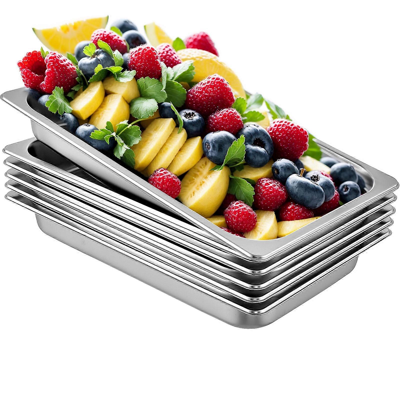 6 Pz 1/1 Gastronorm Pan 8.5 L 65mm Deep Steam Pan Contenitore per alimenti in acciaio inossidabile