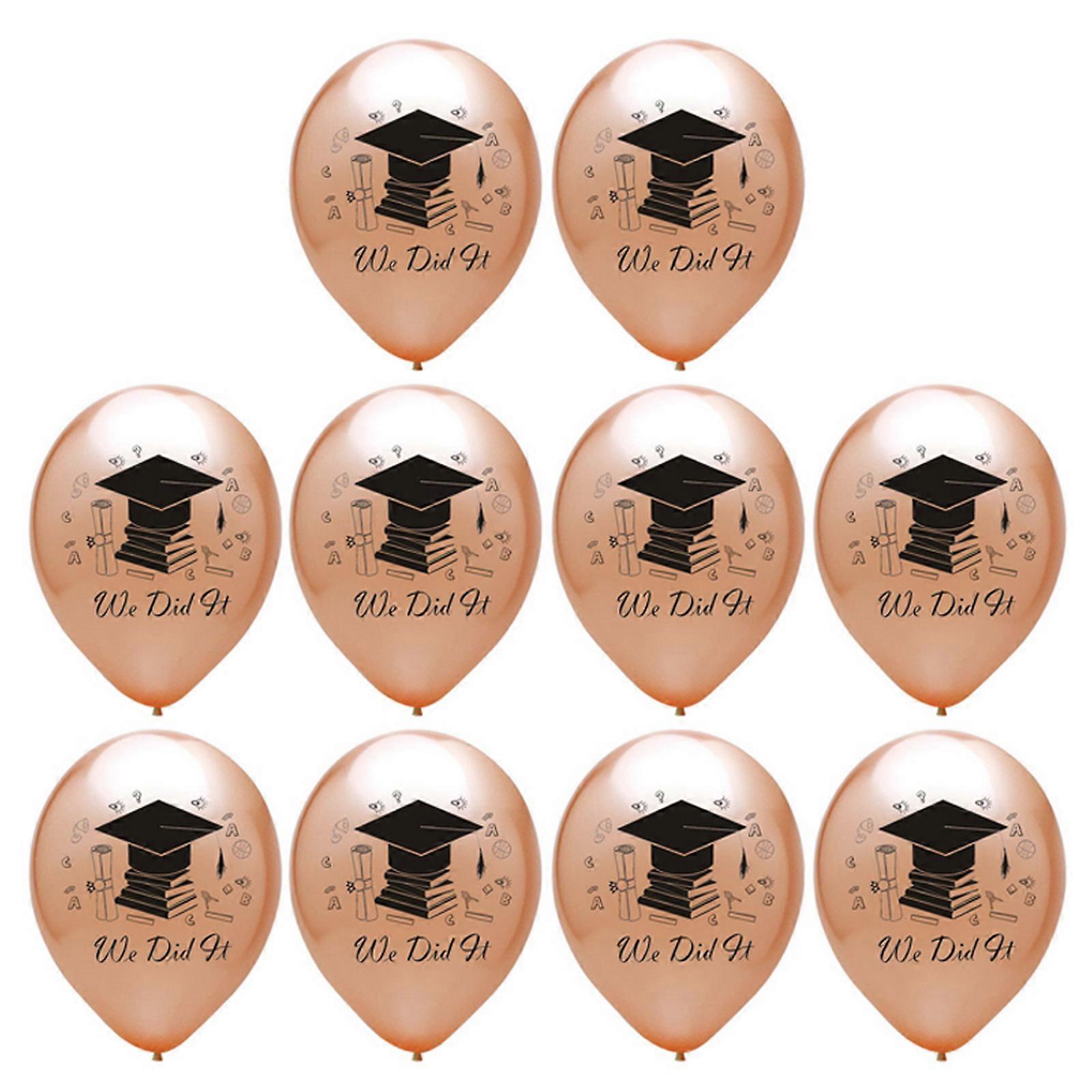 10Pcs 12-inch Leak-proof Graduation Balloons We Did It Letter Print Confetti Latex Balloons Party Supplies