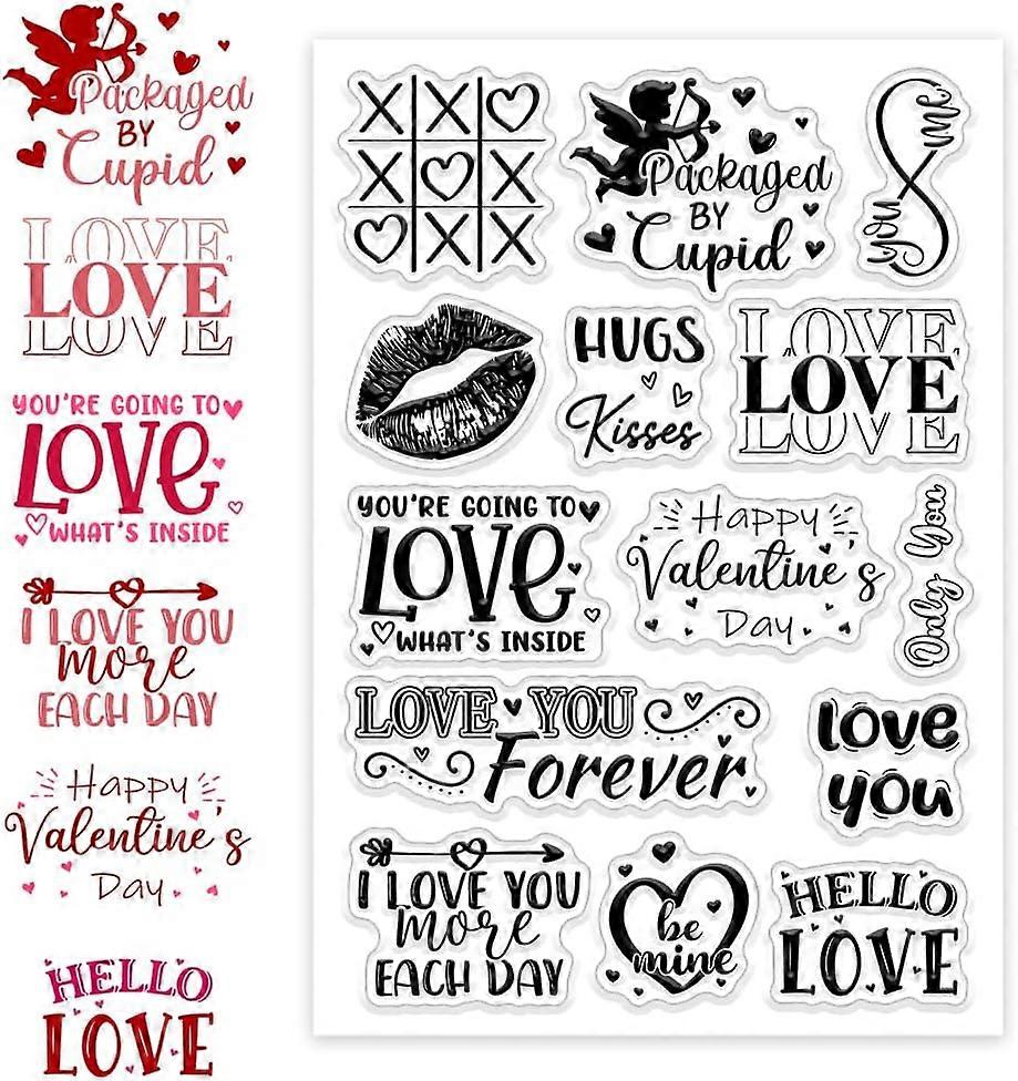Valentine's Day Lipstick Clear Stamp Custom Silicone Clear Stamps Music Seal Stamps for DIY Scrapbooking Photo Album Decorative Cards Making Festivals