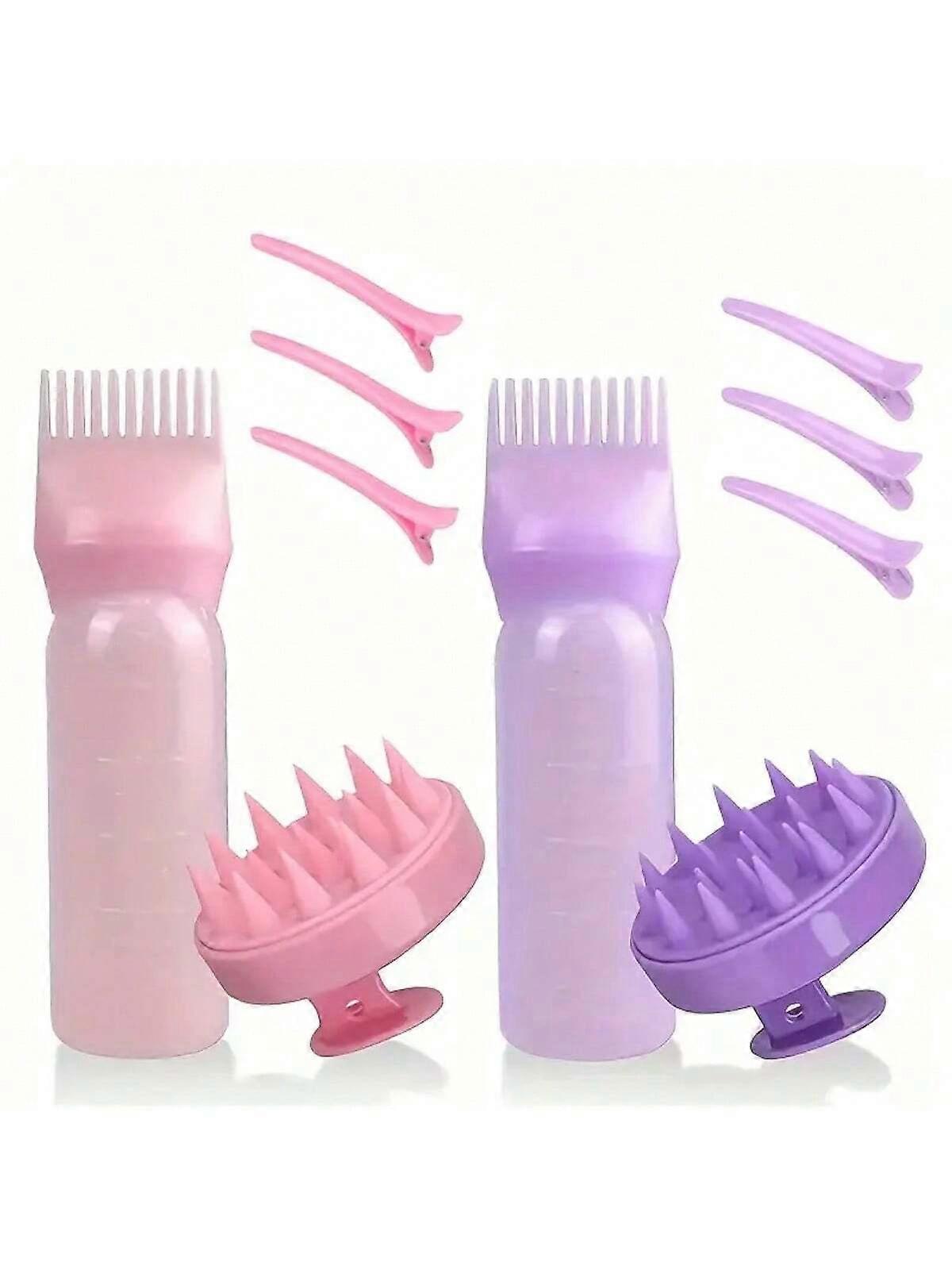 頭皮マッサージブラシ、ルートコームヘアカラーアプリケーターボトル、ヘアスタイリングクリップ、すべての髪のタイプに適しています