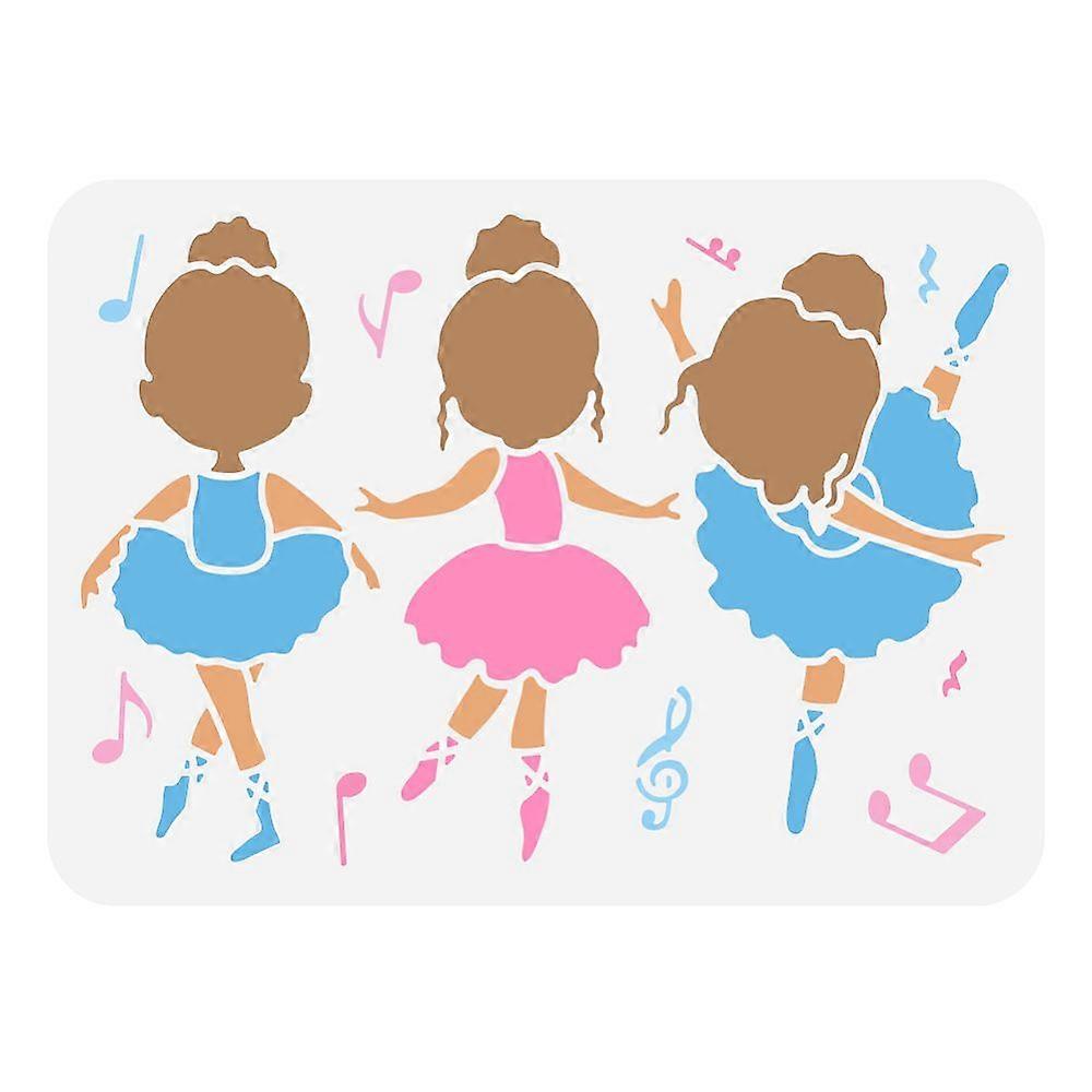 Plastic Drawing Painting Stencils Templates for Painting on Scrapbook Fabric Tiles Floor Furniture Wood Rectangle Ballet 29.7x21cm