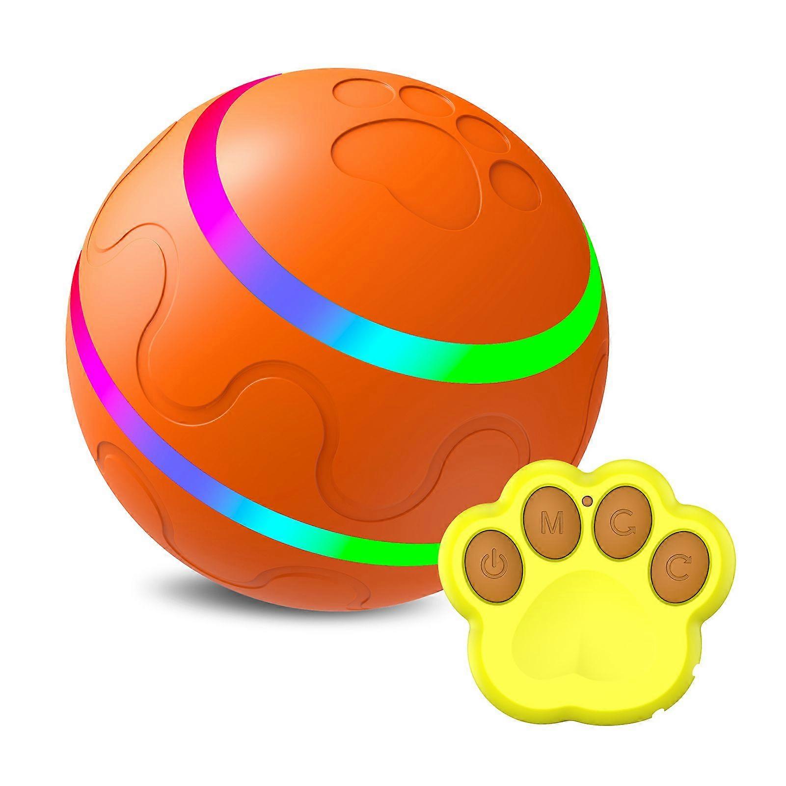 Smart Interactive Dog Ball Toy, Rolling & Bouncing Ball with Light, USB Rechargeable, Automatic Rolling Ball Chew Toy for Dogs & Cats