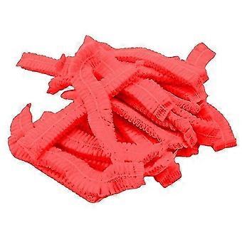 100 stks/pak Covers Net Bouffant Stofdicht Anti Stofkappen Ademend Douchebad rood