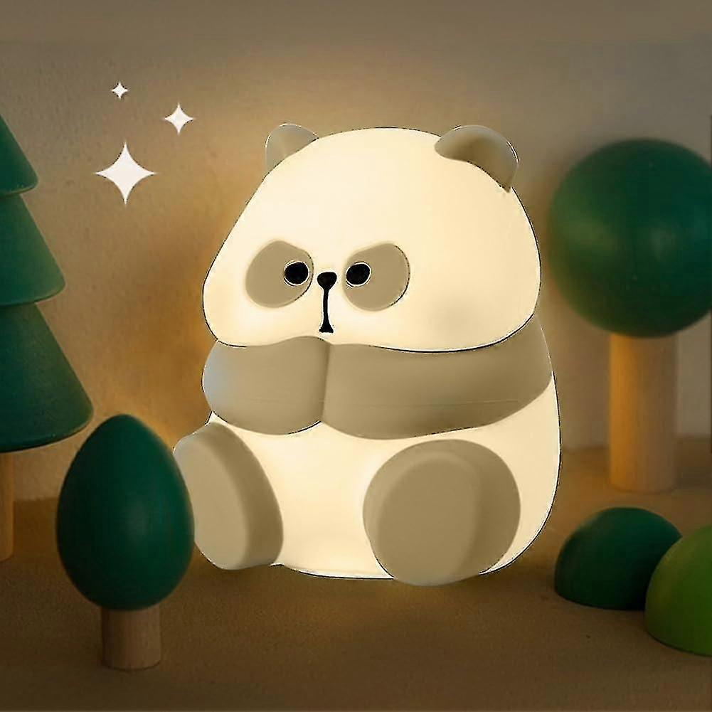 Panda nattlys for barn, 3 moduser søt nattlys baby myk lampe med timer, USB LED dimbar nattlys for soverom