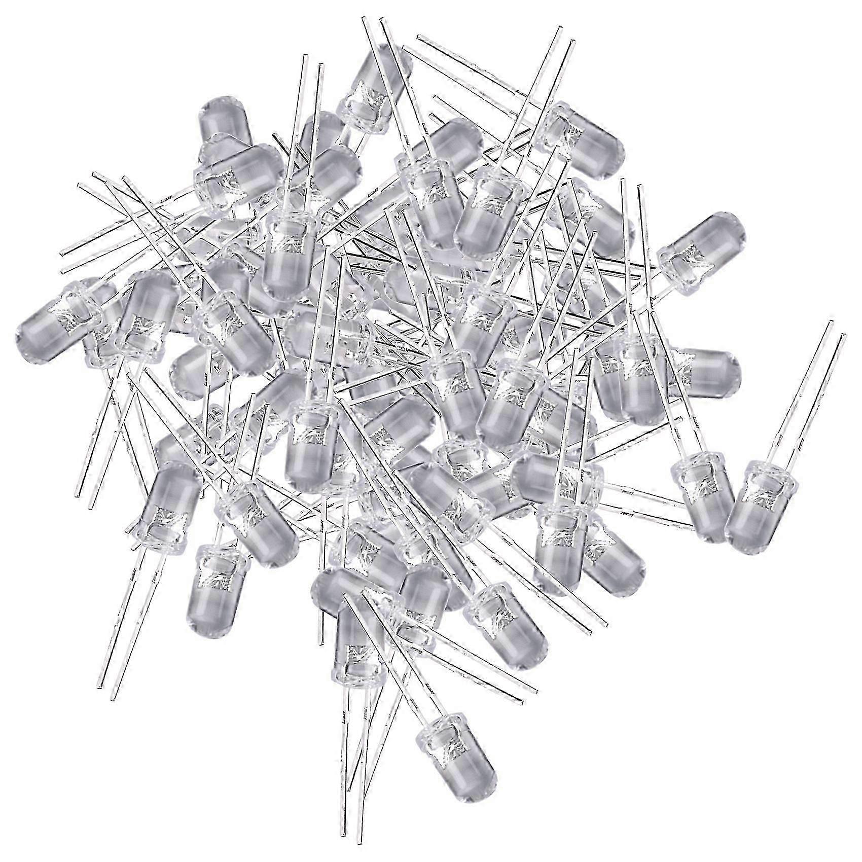 100 pcs 5mm Warm White LED Diode Lights DC 3V 20mA Bulb Electronics Components Light Emitting Diode