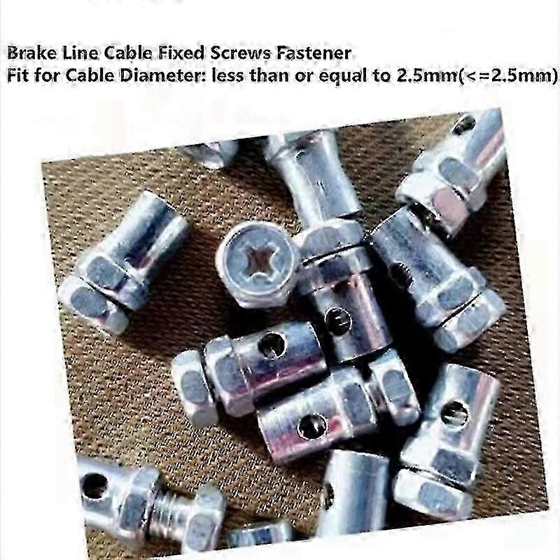 Unique 10 Pcs Motorcycle Brake Line Cable Wire Fixed Screws Fastener For Diameter 2.5mm Universal 14*8 Mm Silver Tone Thread