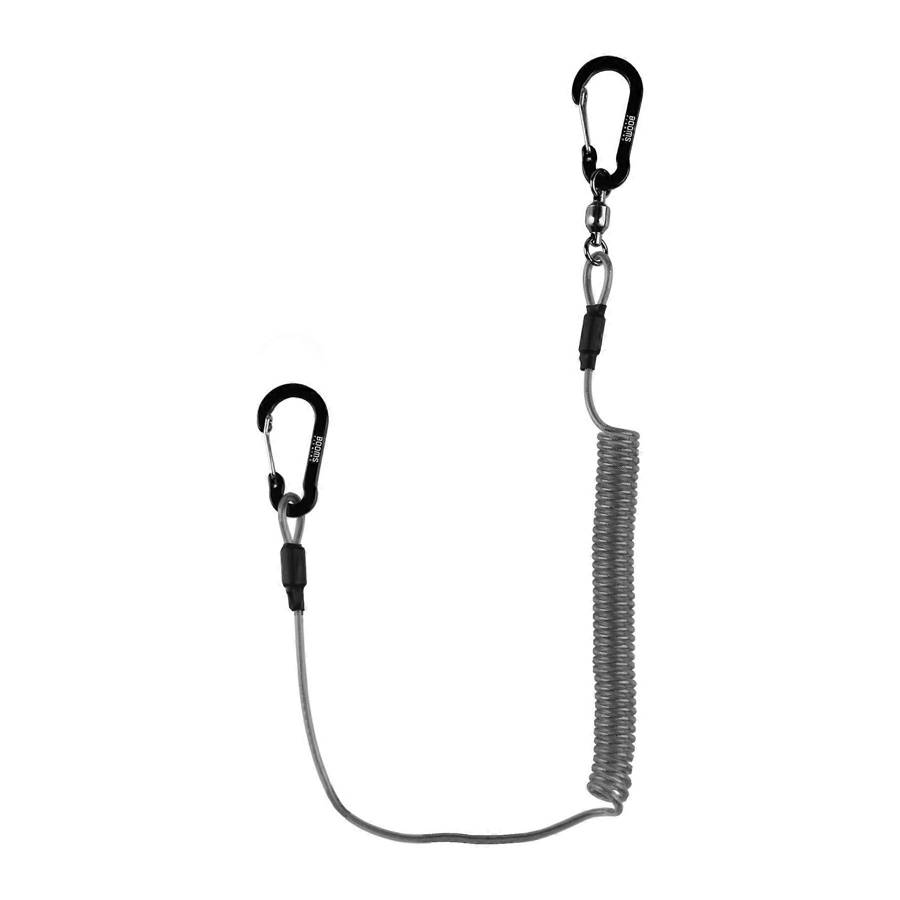 Booms Fishing T02 2M Heavy Duty Fishing Lanyard with Camping Clamp and Secure Clasp Fishing Tools Accessories for Rowing and Camping