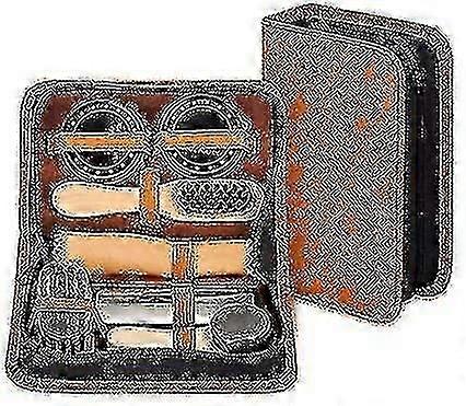 ערכת צחצוח נעליים עם נרתיק מסוגנן מעור Pu, ערכת צחצוח נעליים לנסיעות 7 חלקים---קוד מוצר: 20547