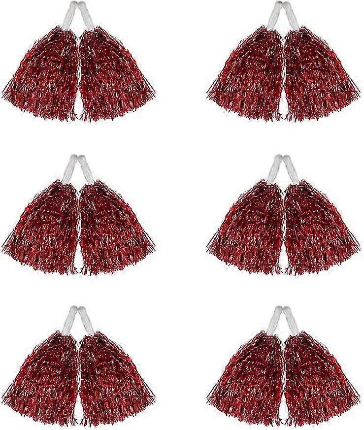 12 عبوة بوم بومز التشجيع رقائق معدنية هتاف بوم بومز مع مقابض بلاستيكية لتشجيع الرياضة روح الفريق