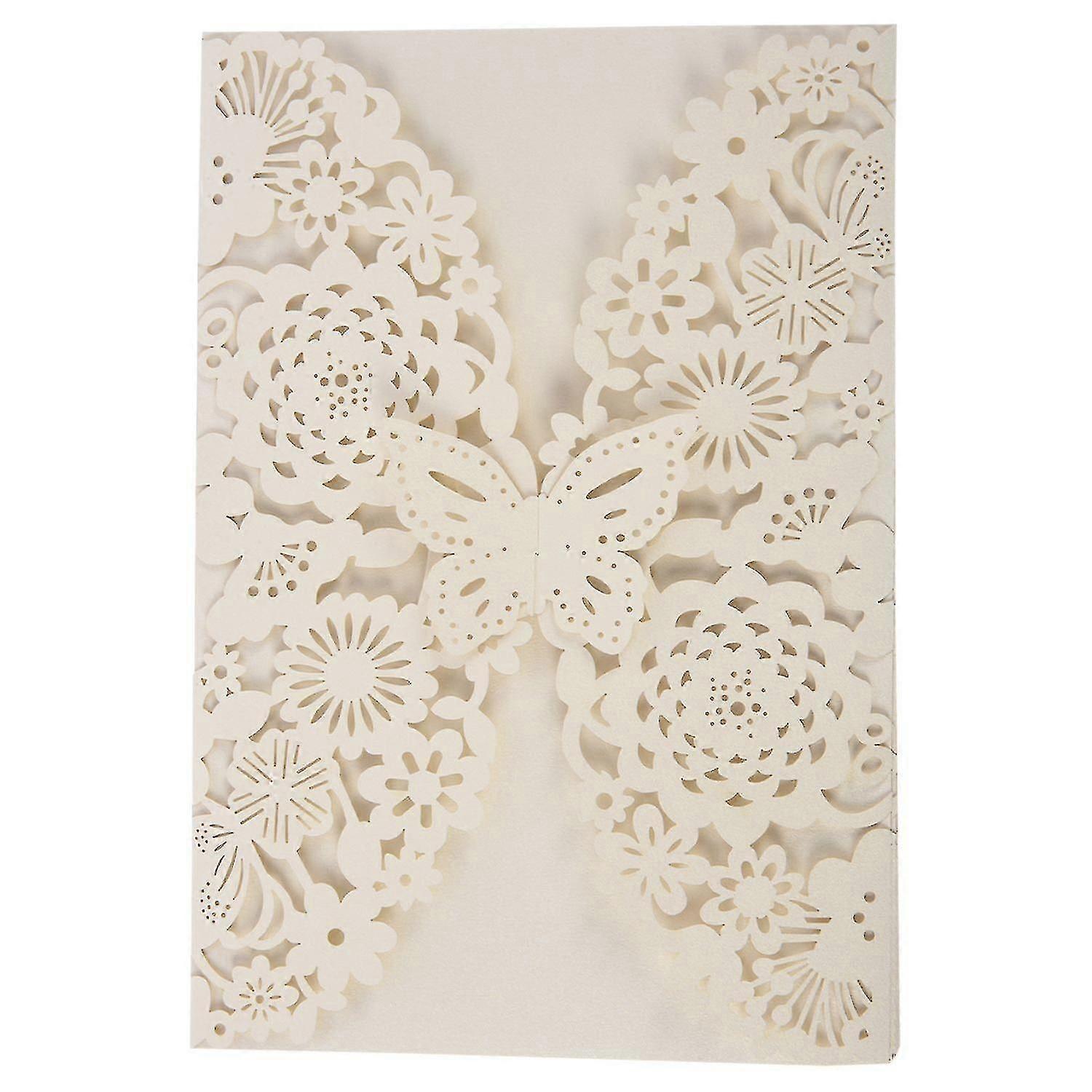 10pcs/set Delicate Carved Butterflies Romantic Wedding Party Invitation Card Envelope Invitations F