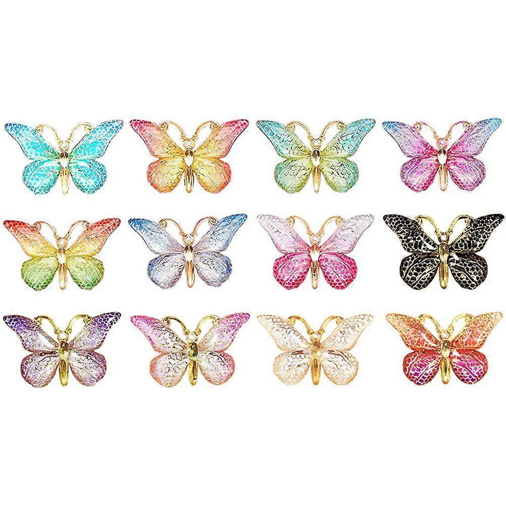12Pcs Convenient Push Pin Replaceable Pushpins Butterfly Shape Thumbtacks Home Accessory
