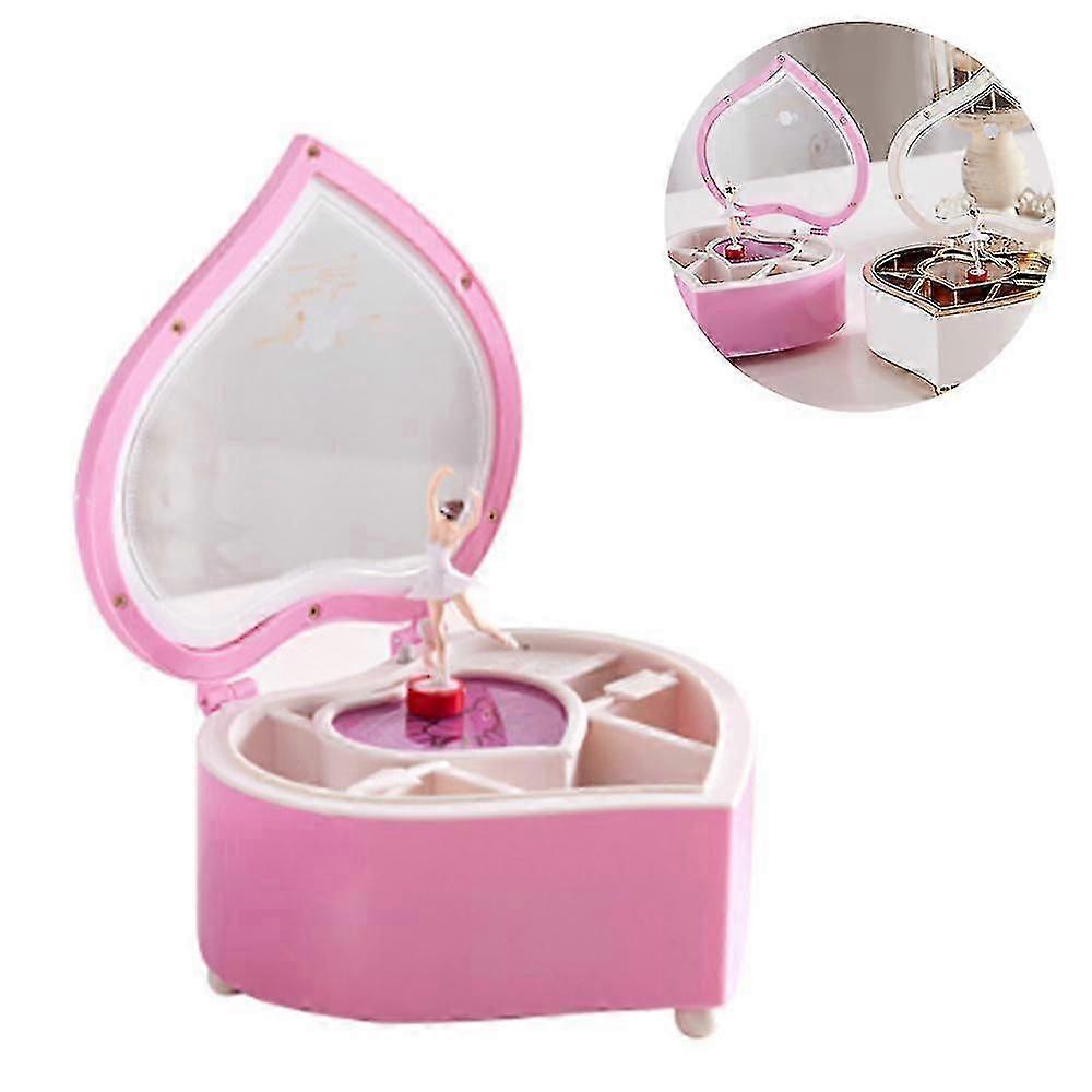 Music Heart Rotating Girl Music Box Creative Plastic Music Box (multiple Colors Available)