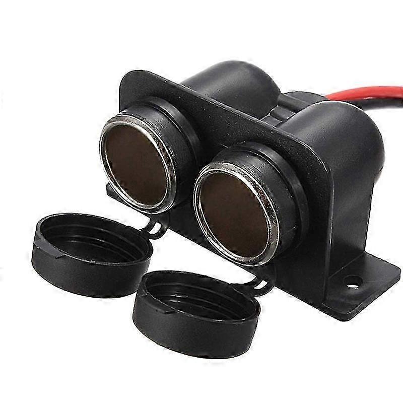 Lighter Socket 12V Waterproof Dual Power Plug Outlet with Wire suitable for Car Motorcycle Scooter Boat ATV