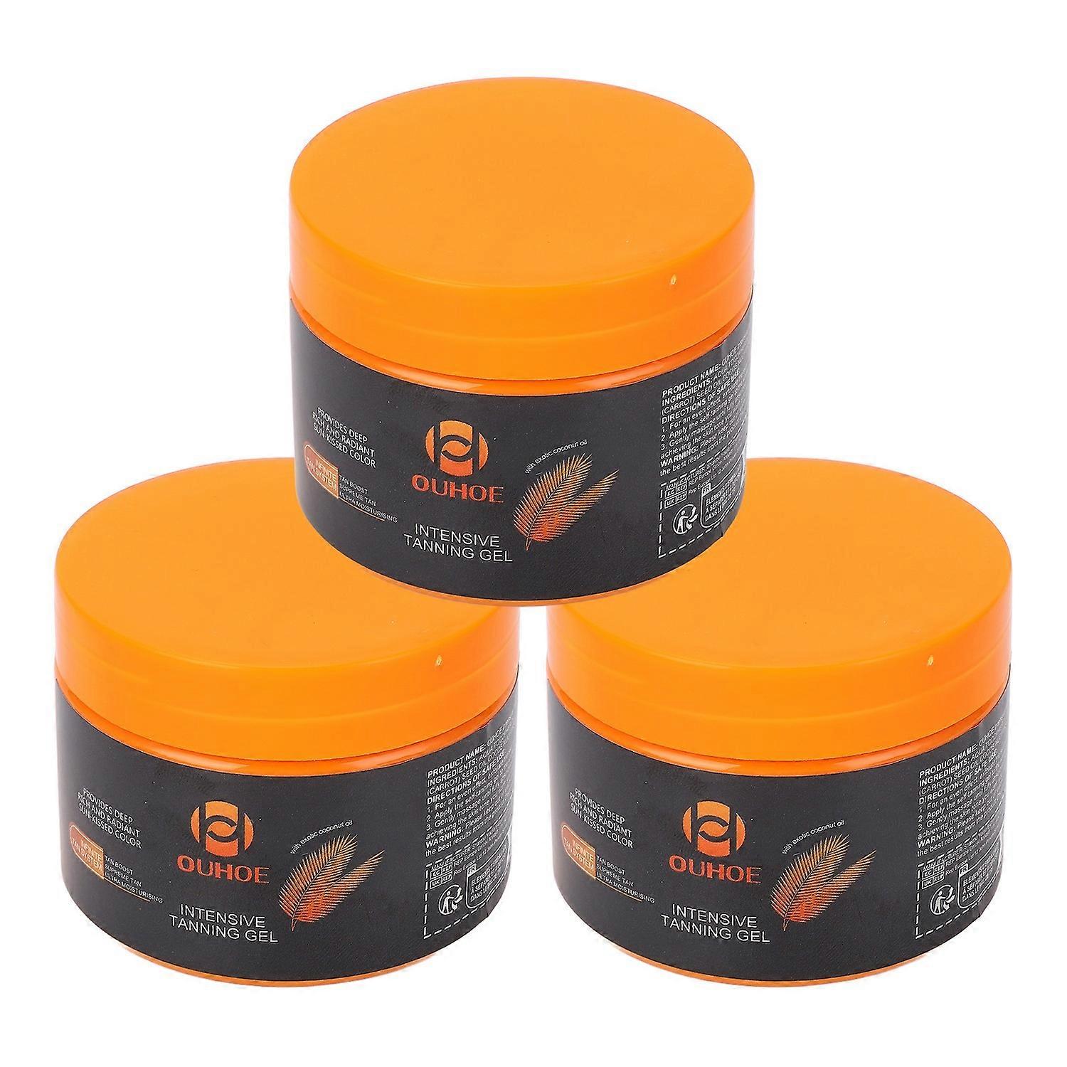 3 Pcs 150g Intensive Tanning Gel Nourishing Healthy Skin Color Tanning Accelerator Cream for Outdoor