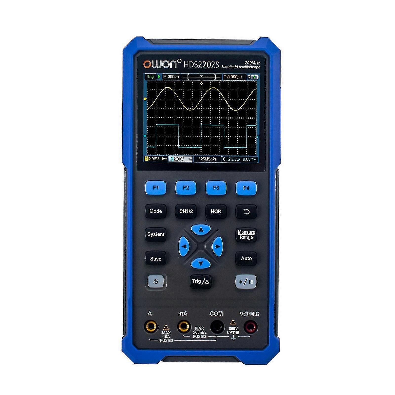Owon Hds2202s 3 In 1 Handheld Digital Oscilloscope Multimeter Waveform Generator 200mhz 1gsa/s Dual Channels Oscilloscope True Rms 20000 Counts Multi