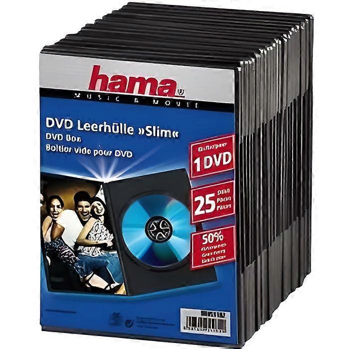 HAMA 51182 Sæt med 25 tynde DVD-covers - Sort