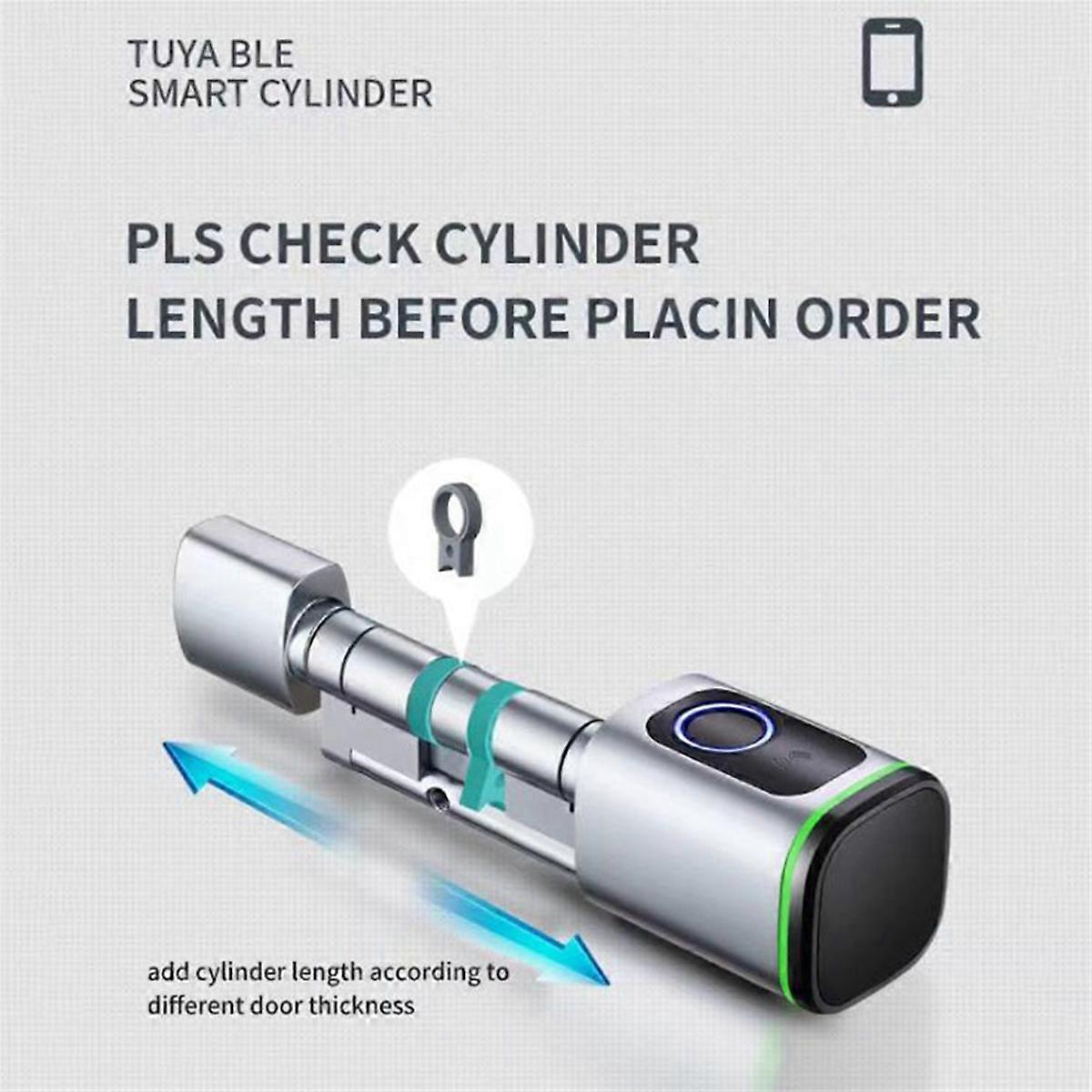 Anti-Theft Gate Fingerprint Lock Replacement Lock Cylinder,B