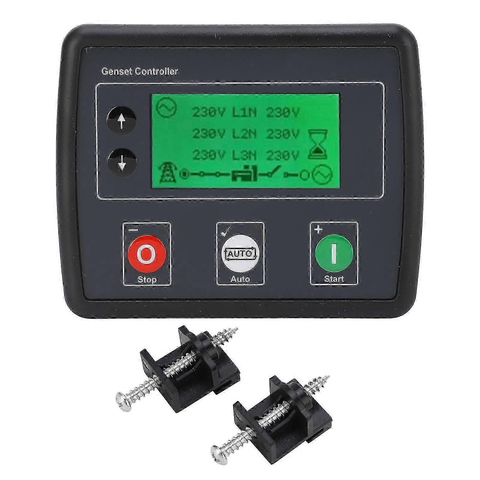 Generator Controller LCD Display 3 Phase Diesel Auto Mains Failure Control Self Starting Module 600VAC