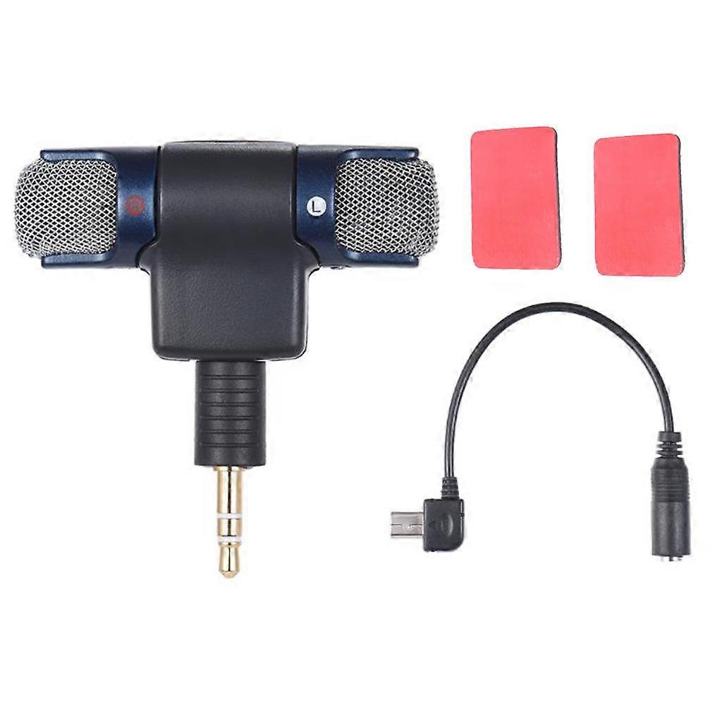 External Stereo Mic with 3.5mm to Mini USB Adapter Cable for 3 3+ 4